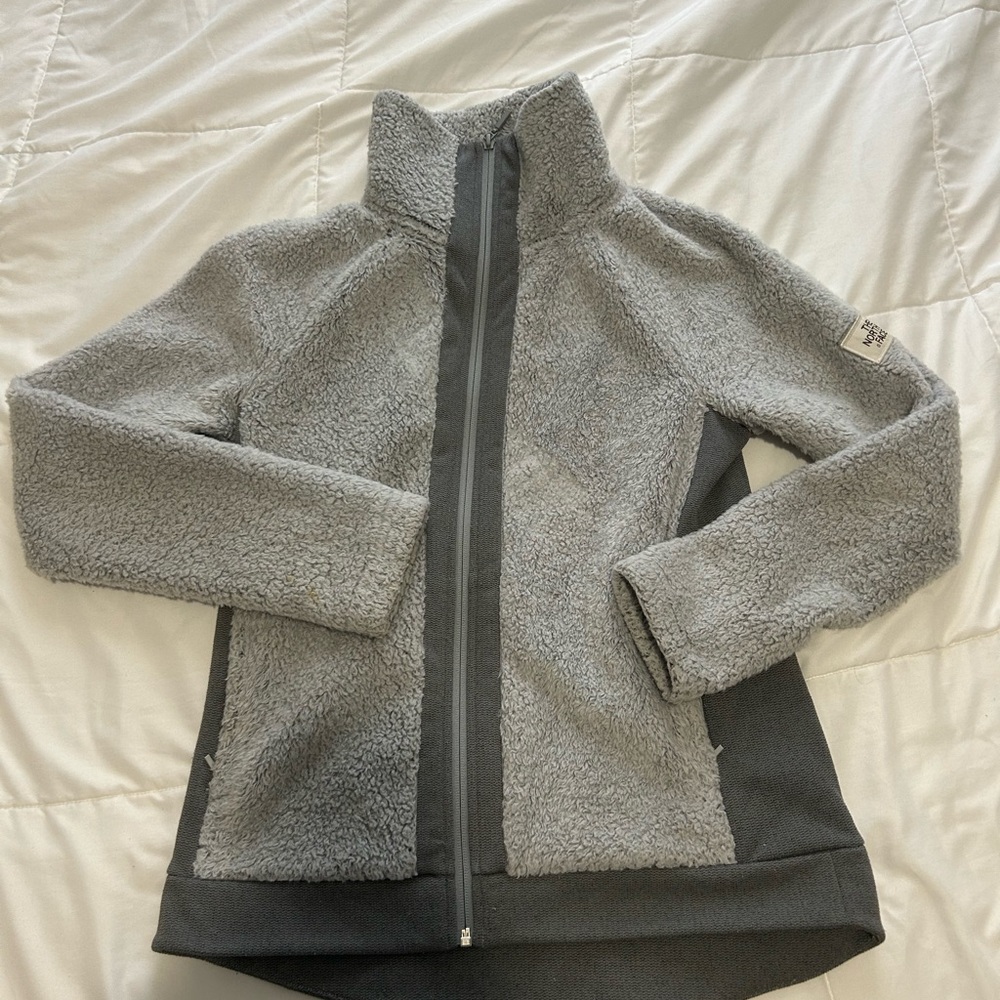 Women's Furry Fleece Full Zip - Small Grey